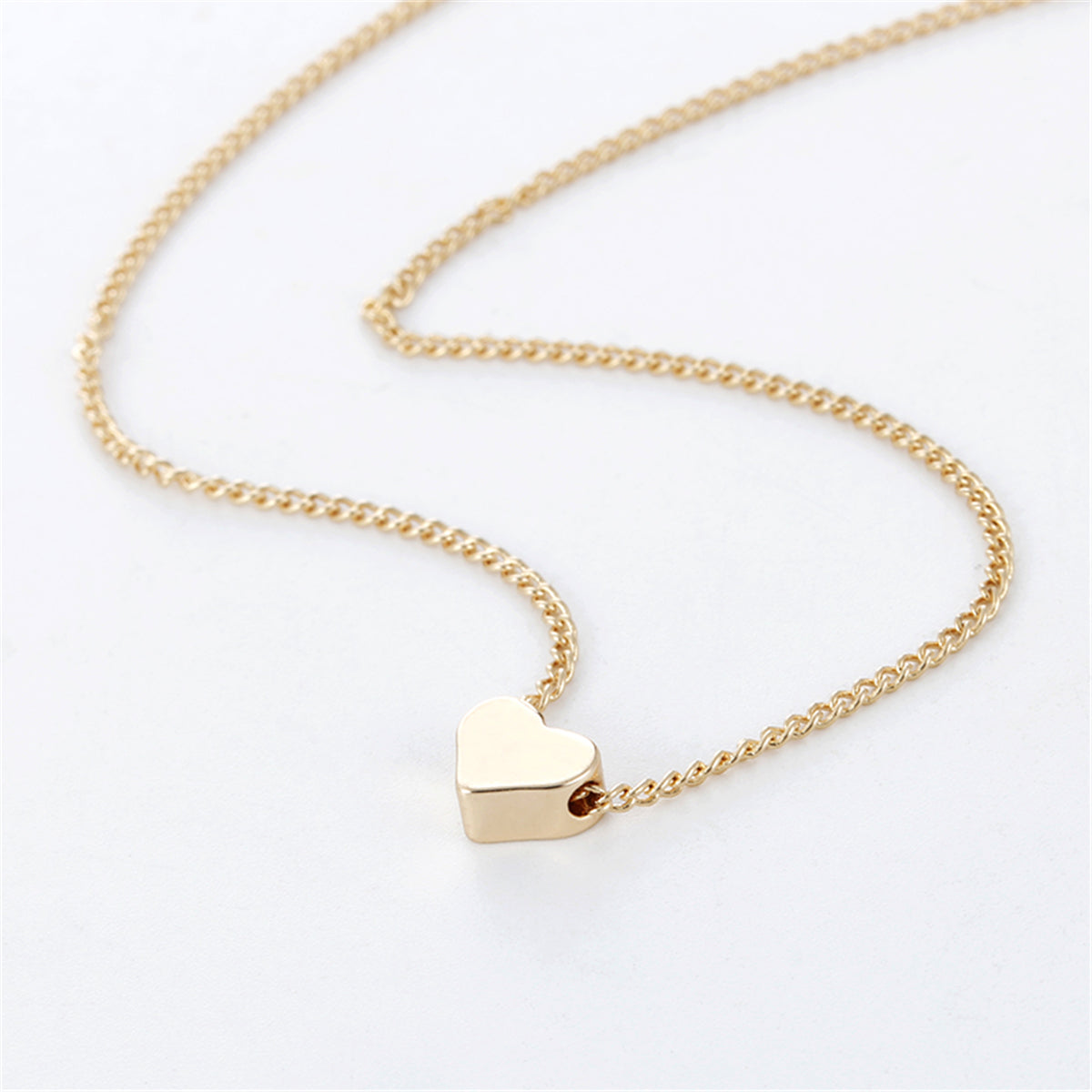 Simple Fashion Gold Color Double-sided Love Pendant necklaces.