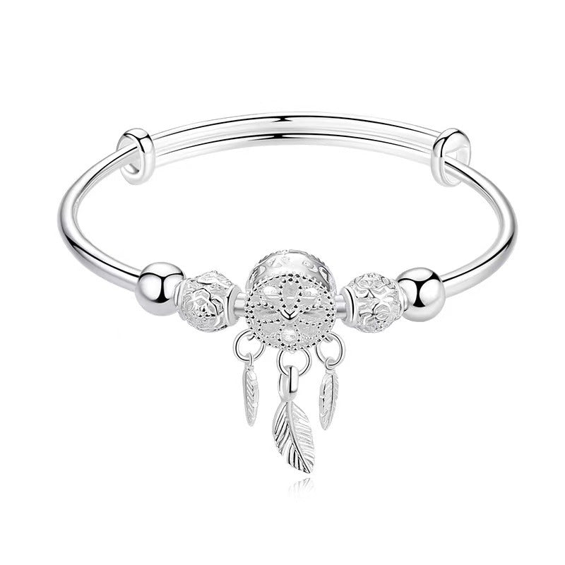 Dreamcatcher Silver Plated Bracelet Female Fashion Exquisite Adjustable Hollow