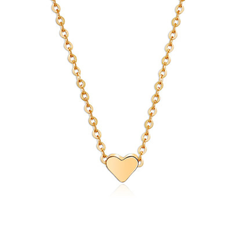 Simple Fashion Gold Color Double-sided Love Pendant necklaces.