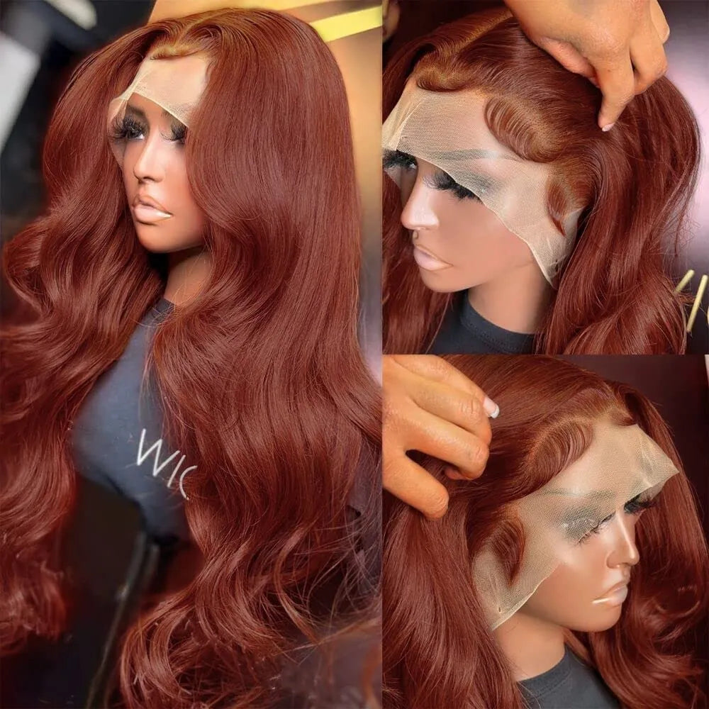 Brown Body Wave Lace Frontal Glueless Human Hair Wig