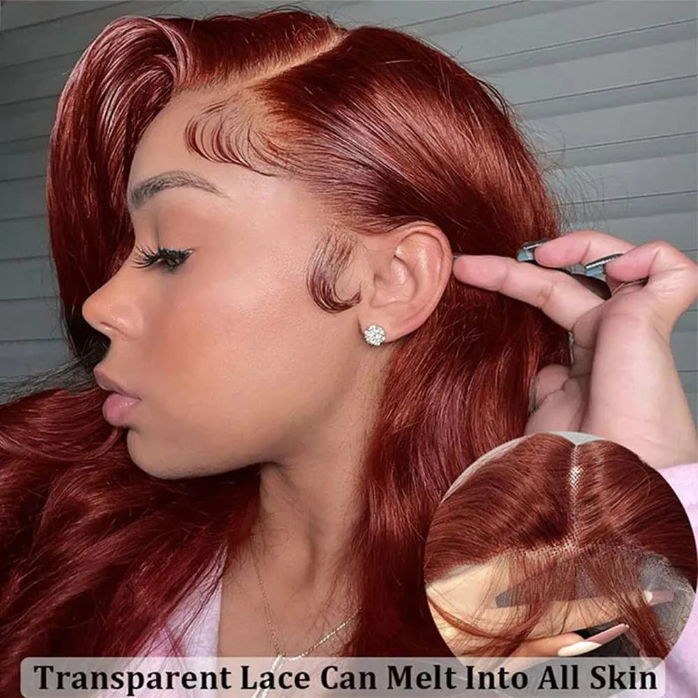 Brown Body Wave Lace Frontal Glueless Human Hair Wig